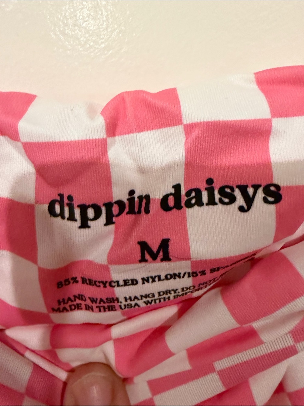 Dippin' Daisy's Pink & White Checkered Knot Bikini NWT M - Picture 5 of 9